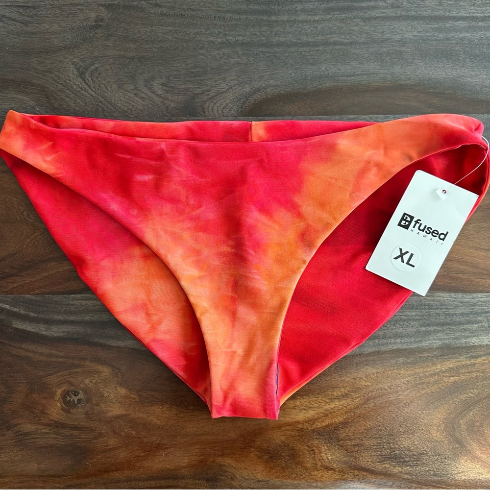 Women's Red and Orange Swim Bottom